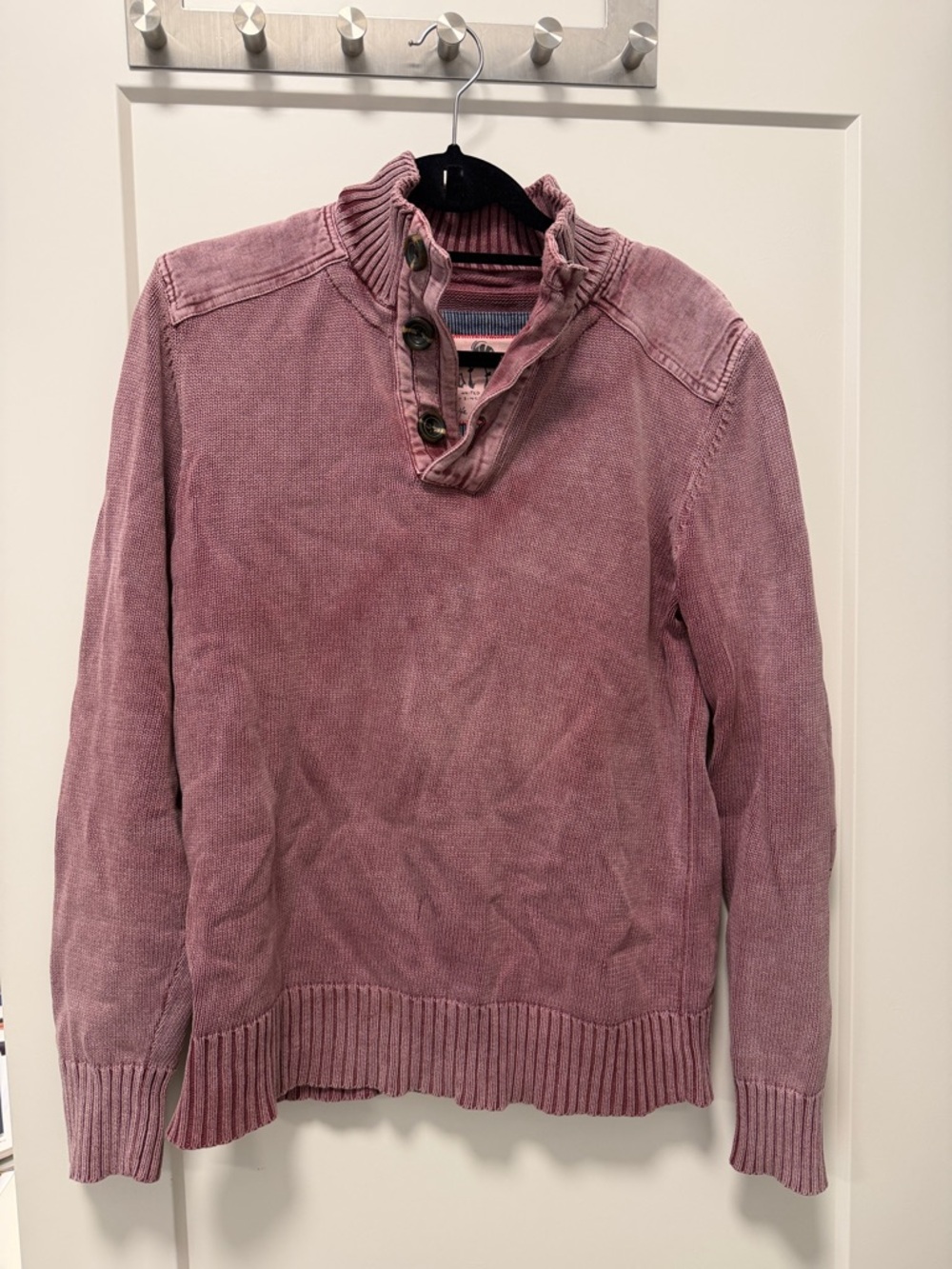 Fat Face Mauve Button-Neck Turtleneck Pullover